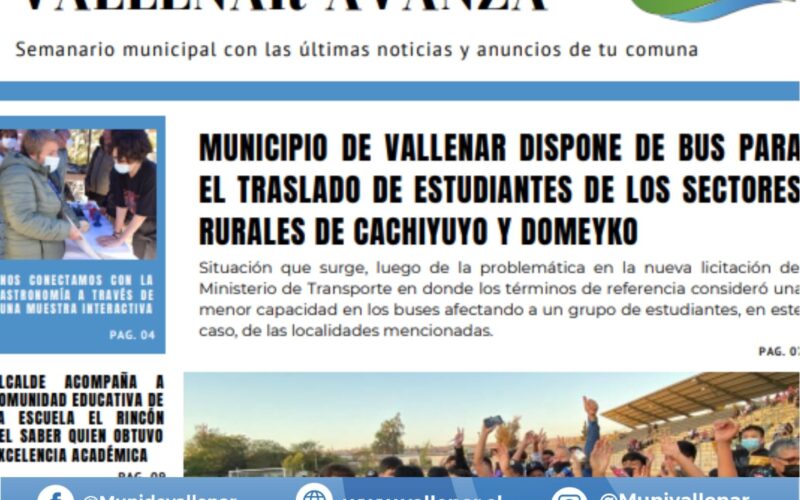Semanario Municipal “Contigo, Vallenar Avanza” N°8