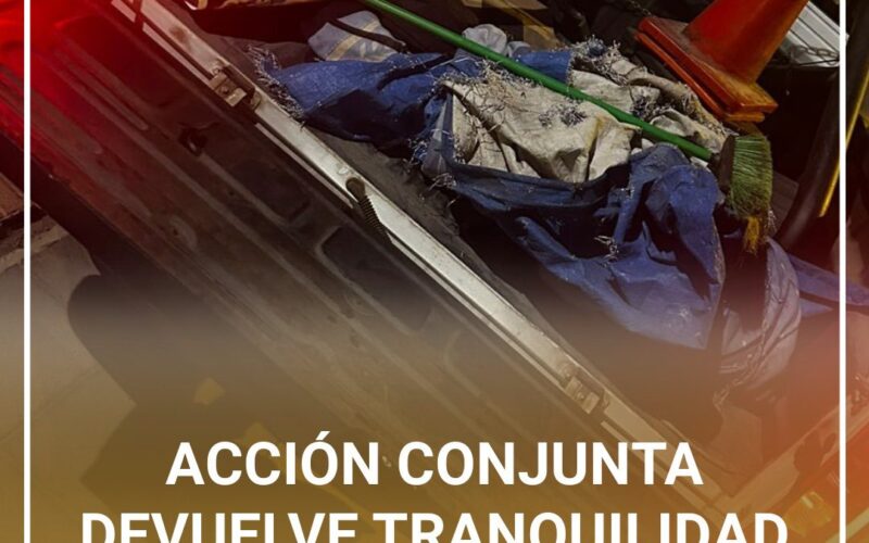 ACCIÓN CONJUNTA DEVUELVE TRANQUILIDAD IMPORTANTE ESPACIO PÚBLICO DE NUESTRA COMUNA.