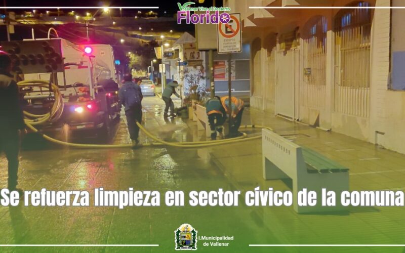SE REFUERZA LIMPIEZA EN SECTOR CÍVICO DE LA COMUNA