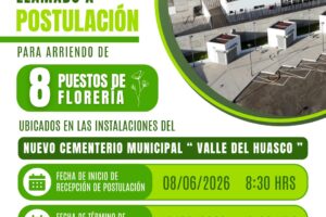 MUNICIPALIDAD DE VALLENAR ABRE POSTULACIÓN A NUEVOS PUESTOS DE FLORERÍAS EN EL CEMENTERIO VALLE DEL HUASCO
